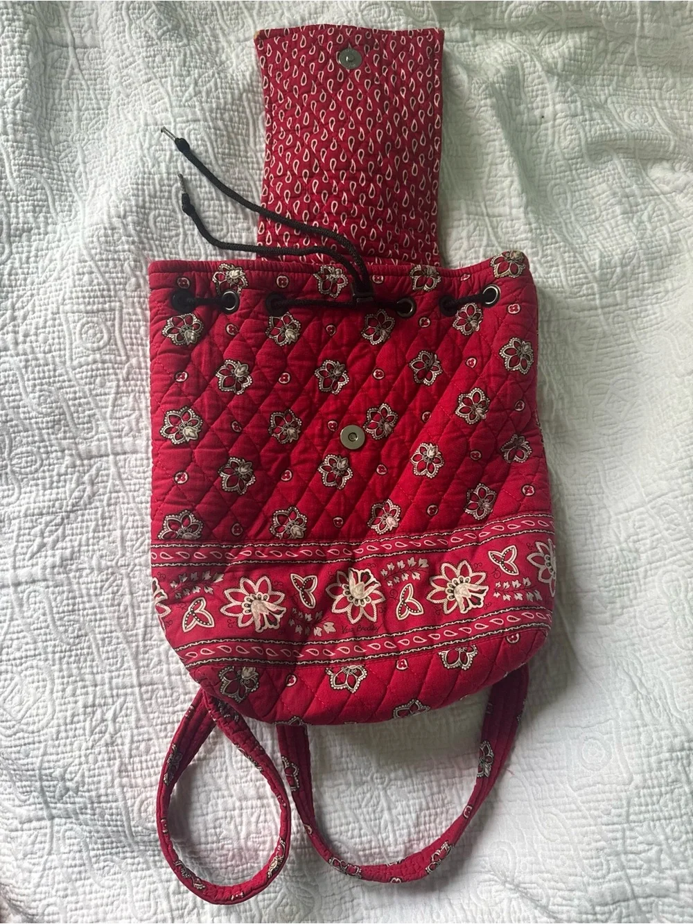 Vintage Vera Bradley Backpack in Retired Red Bandana Pattern